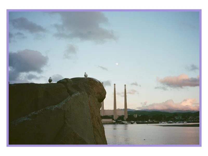 Sunset on the Stacks shot on Kodak Ektar 100 with a Pentax 17, developed at Horn Photo, by Charlie