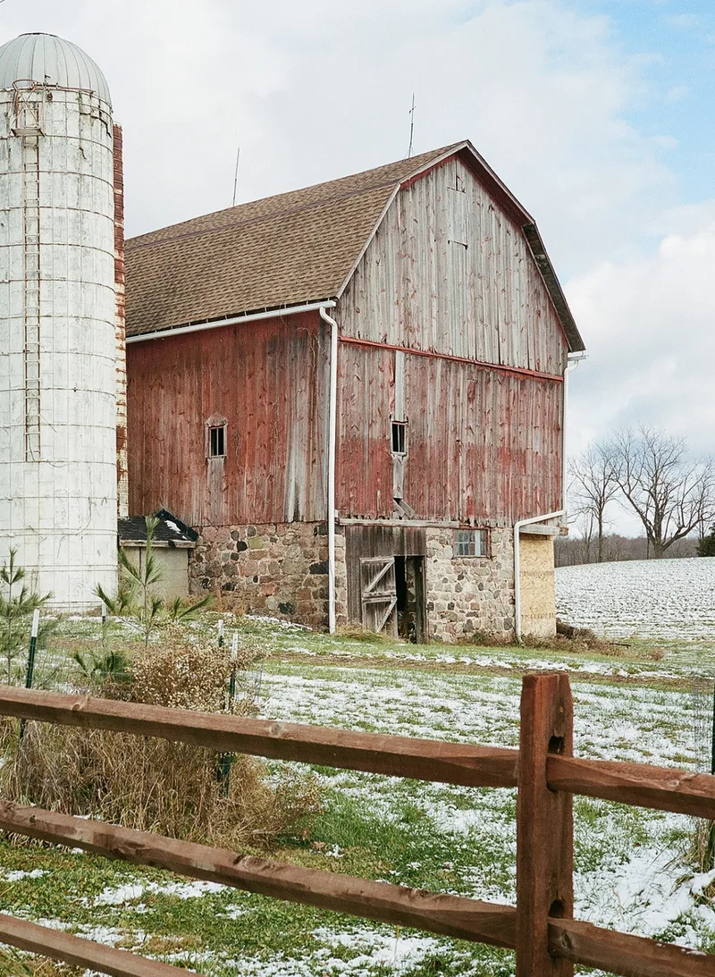 Old Barn and Silo shot on Kodak Portra 400 with a Fuji GS645S, developed at Brooktree Film Lab, by alexonkow