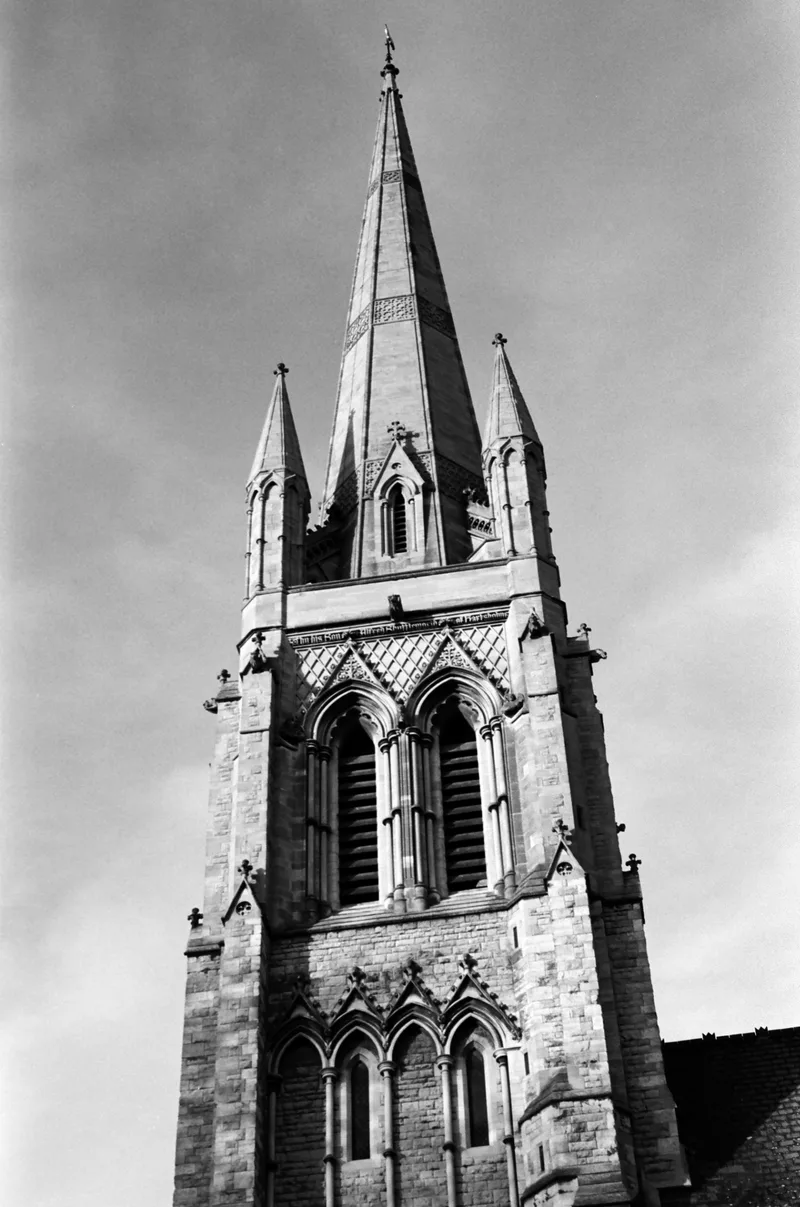 St. Swithin's Lincoln shot on Kodak T-Max 400 with a Miranda MS-3, developed at Not Quite North, by Meengamer