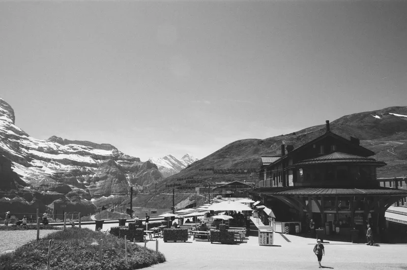 Train Station shot on Ilford Kentmere Pan 400 with a Nikon FA, developed at Nice Film Club, by Leah