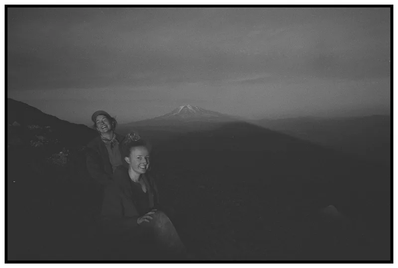 Summit at sunset shot on Ilford HP5 Plus 400 with a Canon Sure Shot, by Noah