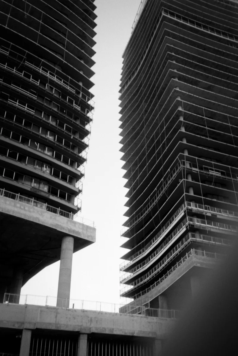 Construction shot on Ilford FP4 Plus 125 with a Olympus XA, developed at The Lab Vancouver, by Kryptexz