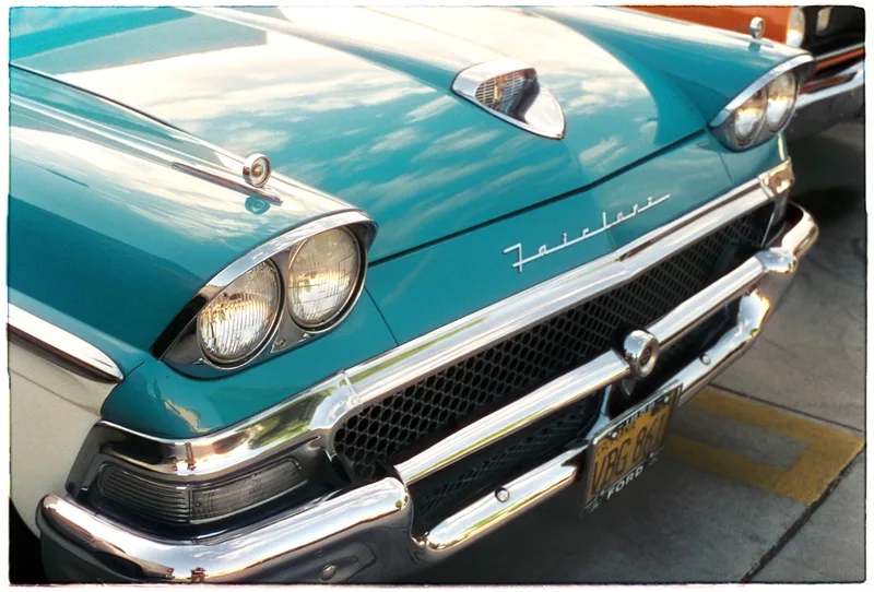 1958 Ford Fairlane shot on Cinestill 800T with a Pentax KX, by Dashiell