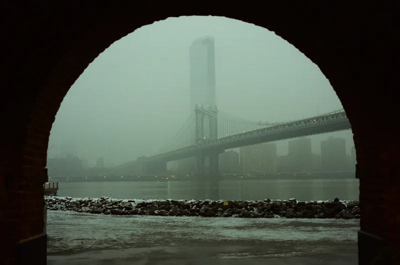 Fog on the East River shot on Kodak Vision3 250D with a Leica M6, developed at Nice Film Club, by Zach Kaigler