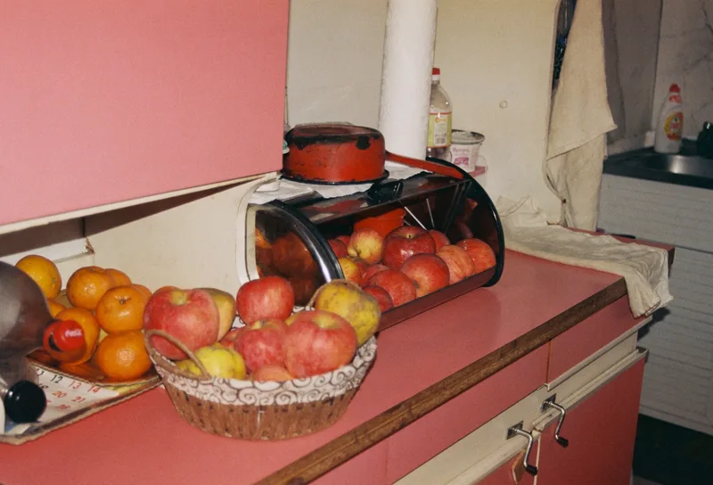 Apple snack shot on Fujifilm FujiColor C200 with a Nikon F55, developed at Camera Lucida Lab, by Ana Rusu