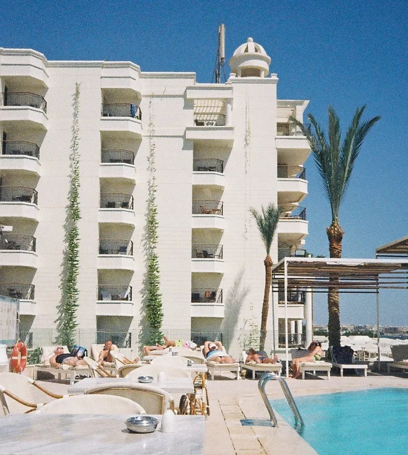 Holiday Resort shot on Kodak ColorPlus 200 with a pentax 17, developed at Max Speilmann, by Nigel Owen