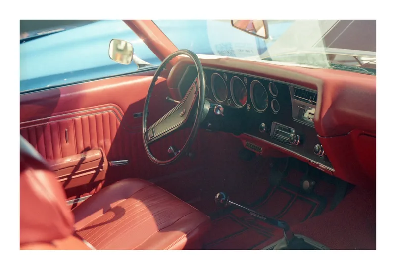 Red Chevy shot on Flic Film Aurora 800 with a Minolta X-700, by Sean