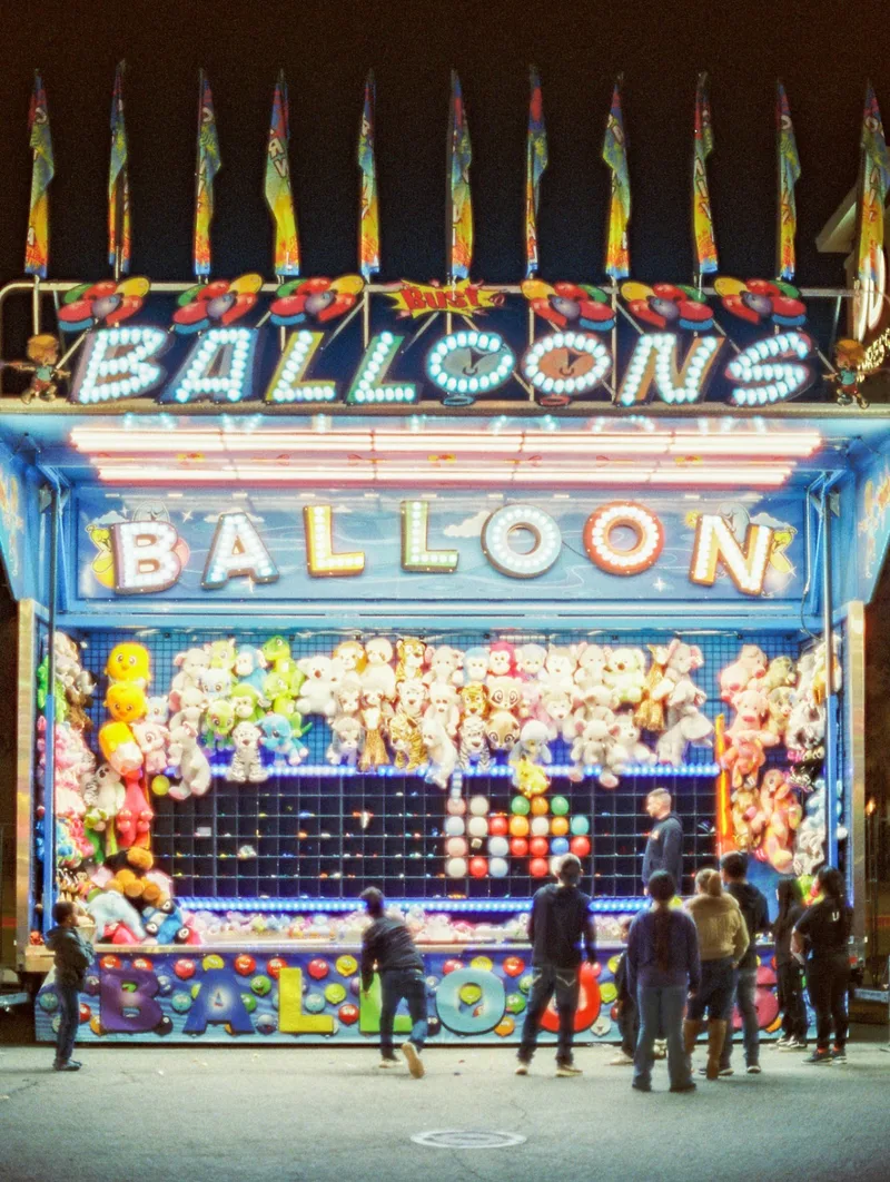 Balloons Balloon. Little Rock, Arkansas. 2025. shot on Cinestill 800T with a Minolta X-570, by BradSimsPhoto