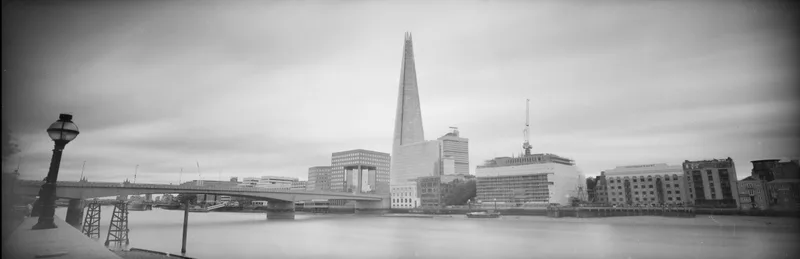 The Shard in 6x17 shot on Fujifilm Neopan Acros 100 with a Chroma Camera 6x17, developed at Home / Self-Developed, by Miguel Vicente
